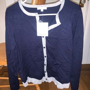 Navy blue cardigan sweater